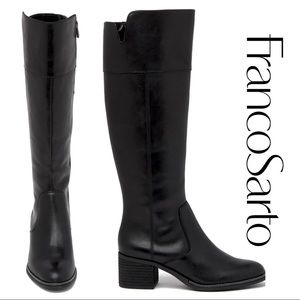 NWT Franco Sarto Block Heel Leather Boot